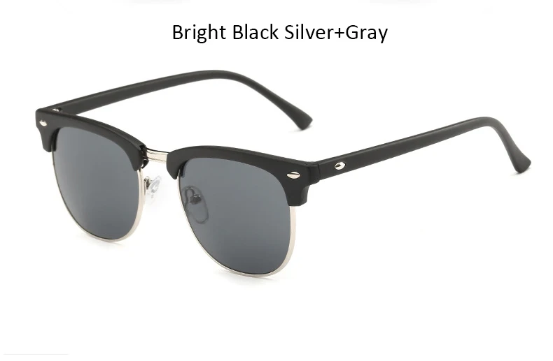 BlackSilverGray RBRARE, полуметаллические солнцезащитные очки для мужчин и женщин, брендовые дизайнерские очки, отражающие зеркальные солнцезащитные очки, модные классические солнцезащитные очки - Цвет линз: BlackSilverGray