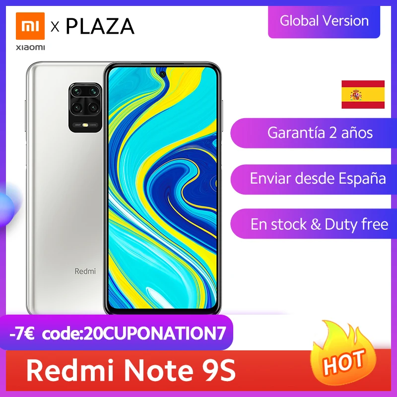 Глобальная версия смартфона Xiaomi Redmi Note 9S 4 ГБ 64 Snapdragon 720G 6 67 дюймов FHD 48 МП 5020 мАч 18 Вт