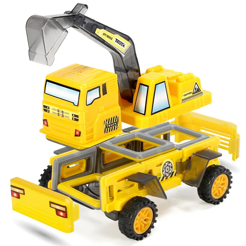 62 шт в наборе магнитные блоки грузовик строительная техника автомобиль игрушка