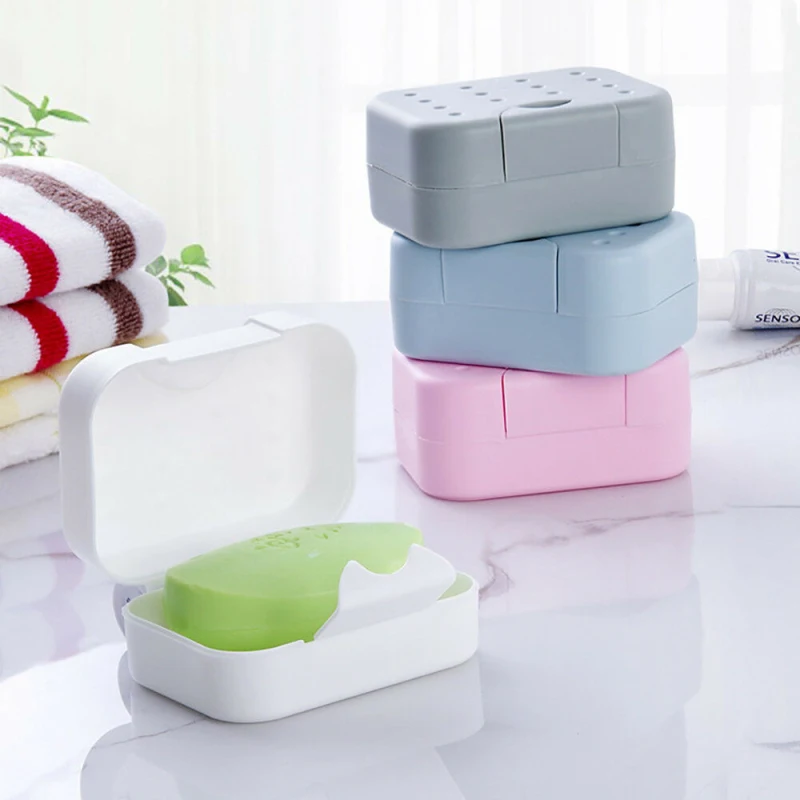 

Soap Dish Box Case Bath Shower Holder Dish Hiking Container Soap Box Leaf Shape Case Travel Simple Cleaning Home Organizer