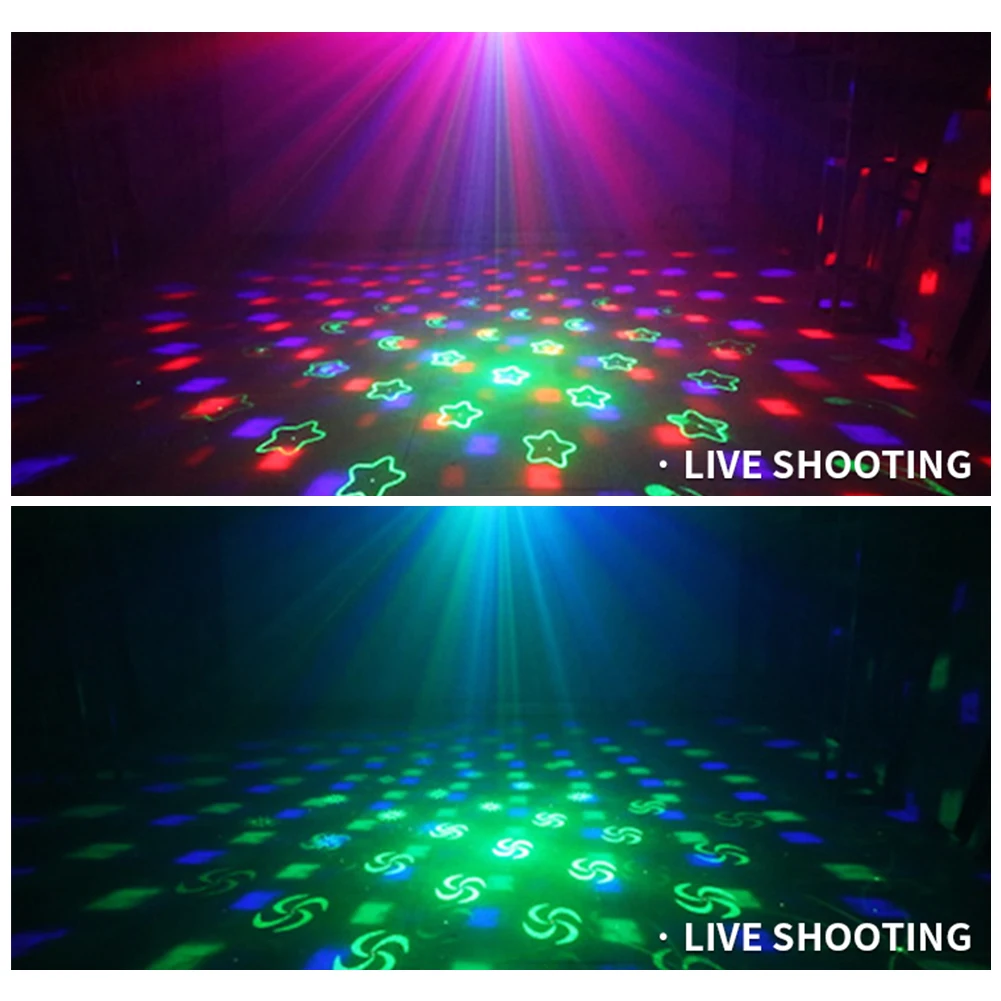 

Party Light 8 Lens DJ Lamp Disco Light Party Stage Lighting Effect Strobe Mode Stage Laser Light With Remote Control