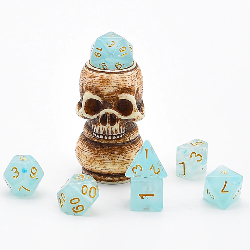 

Poludie, голубой Вертлюг, фотография, набор D4 ~ D20, многогранные игральные кости для Warhammer, Подземелья и Драконы, ролевая игра, настольная игра D & D,...