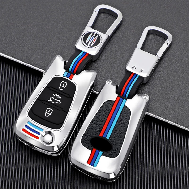 

New Zinc Alloy 3 Button Car Key Case Cover Bag For Kia RIO K2 K3 K5 Ceed Cerato Sportage SOUL For Hyundai Verna i20 i30
