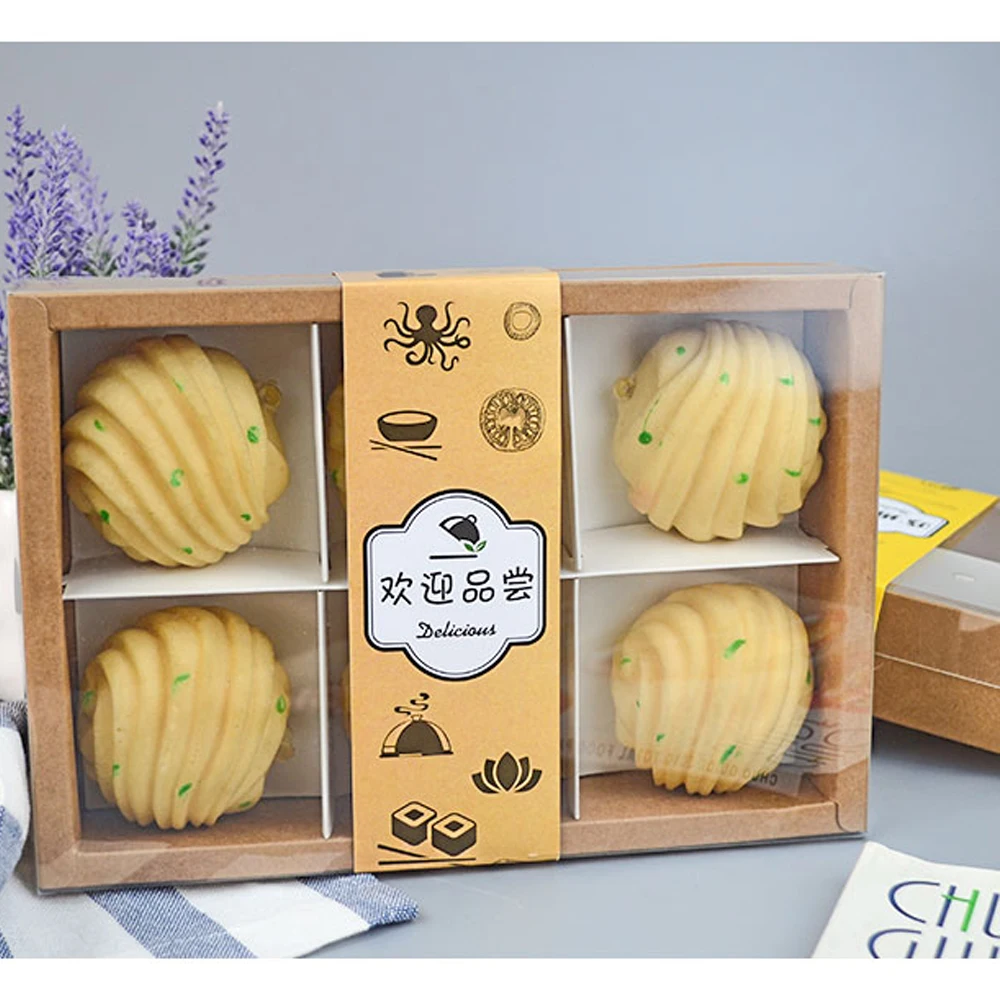 Подарочная коробка из крафт бумаги посылка с прозрачным окошком ПВХ для кексов