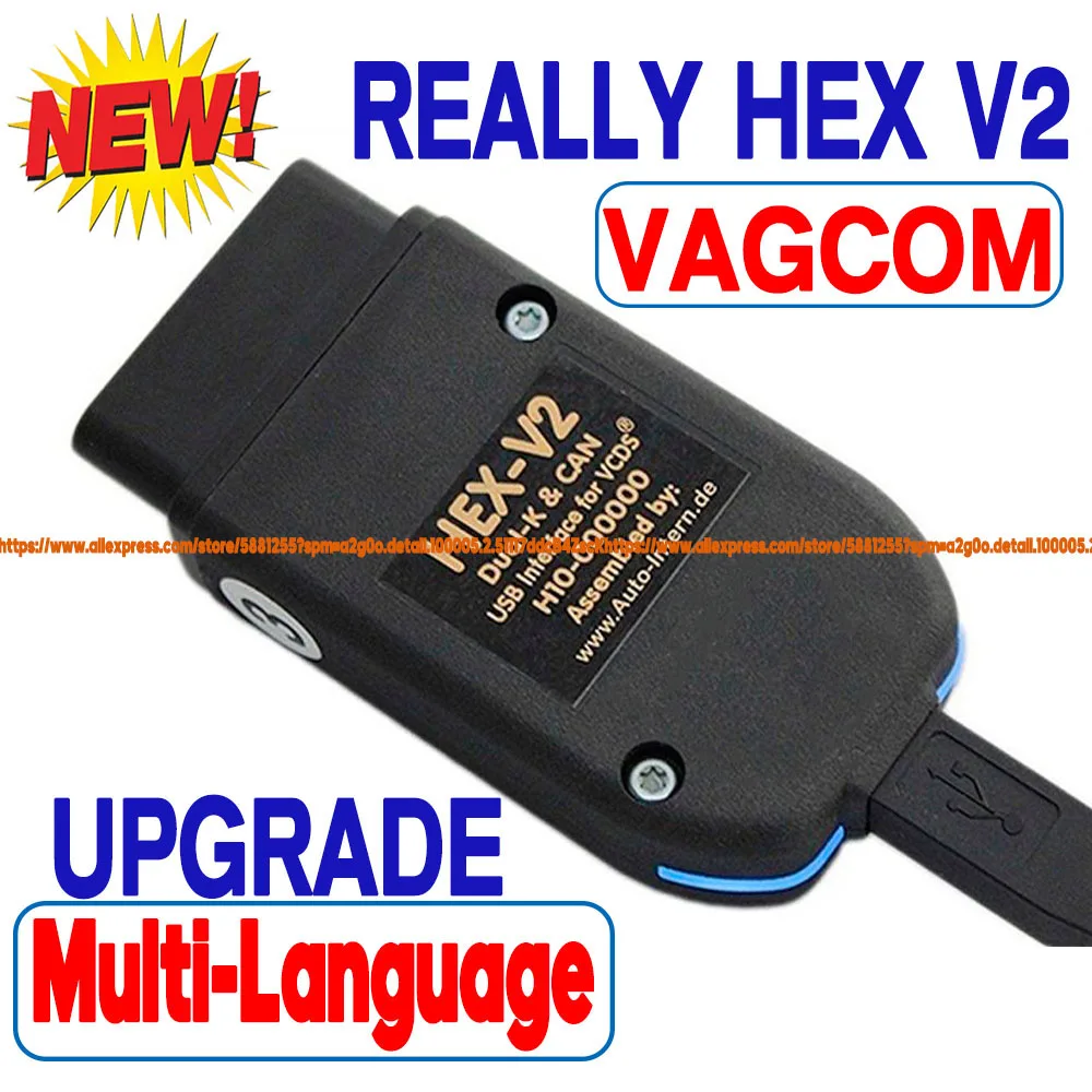 

【HOT SALE】 Real Hex V2 VAG Scanner V21.9 VAGCOM FOR VW For AUDI Skoda Seat OBD2 Car Diagnostic Tool Mlti-language OBD2 Scanner