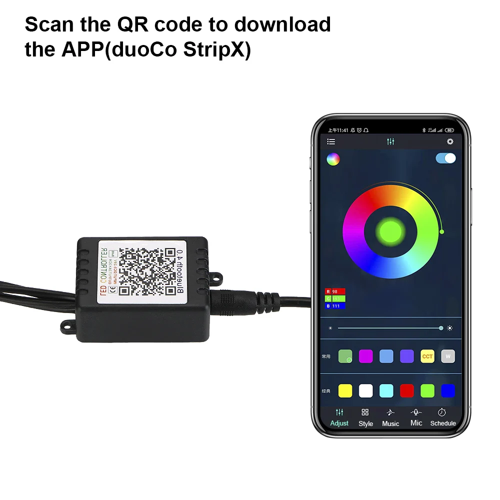 

LEEPEE Car UnderglowLED Light RGB Multicolor LED Strip Universal APP Control Waterproof Car Chassis Neon Atmosphere Light