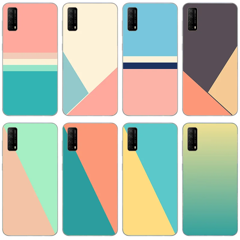 

Color stitching pattern phone Case Honor 9A 9S 9C 9X 8S 8A Pro 8X 8C 10 20S 20 Lite Cover for Huawei p30 p40 Lite E Pro