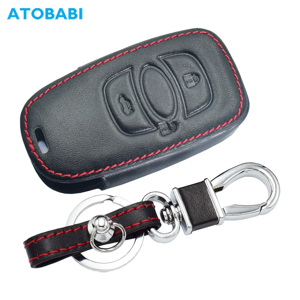 

Кожаный чехол для автомобильных ключей для Subaru BRZ Legacy Outback Crosstrek WRX/STi Forester Impreza Smart Remote Control Fobs, защитный чехол