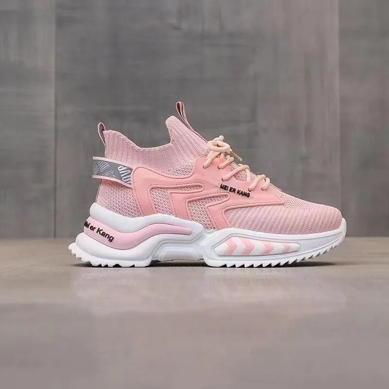 

NAUSK Knitted Elastic Mesh Sneakers Women 2021 Shoes Women Fashion Pumps Women Shoes Lace-Up Flat Female Shoes Zapatos Mujer