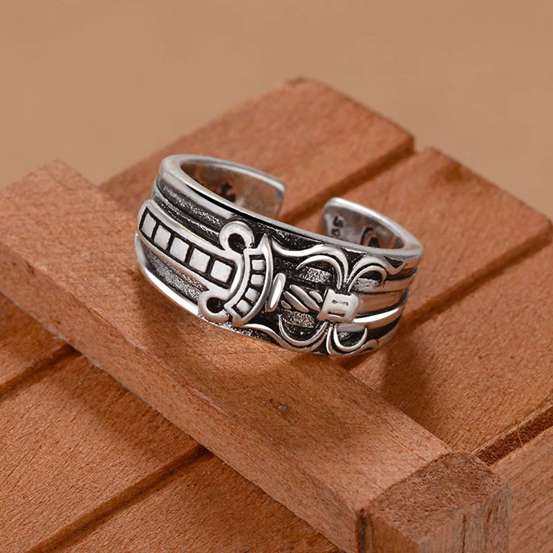 

European and American punk holy sword dagger ring jewelry trend hip-hop style personality silver ring men Wholesale