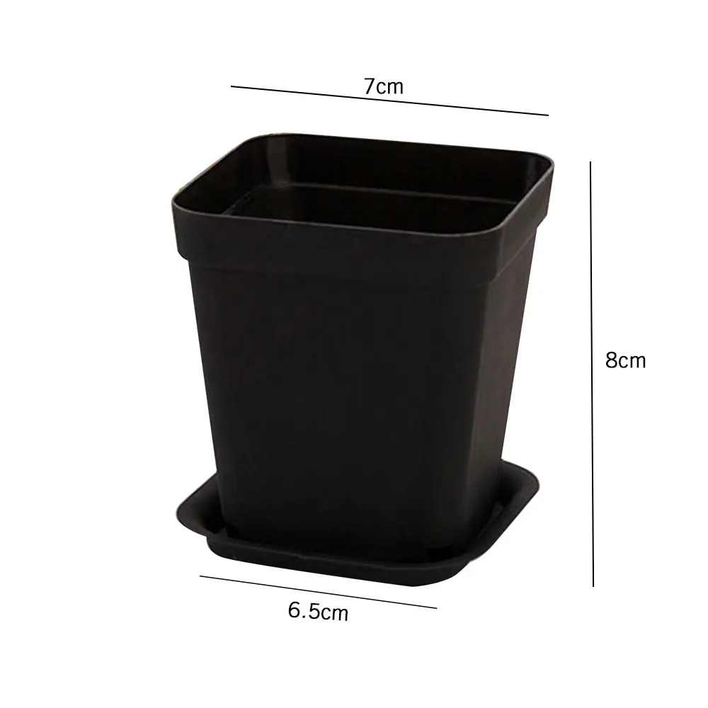 Black White Square Planters Plastic Pots Gardening Supplies Plant Care Soil Accessories Flower Pot Vase for Outdoor Indoor | Дом и сад