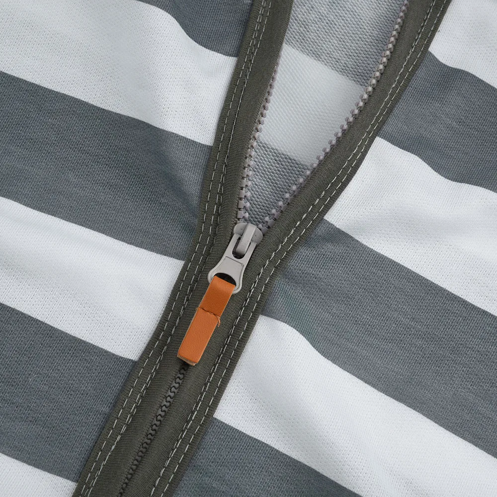 Женская толстовка пальто топы на молнии с капюшоном женская куртка в полоску