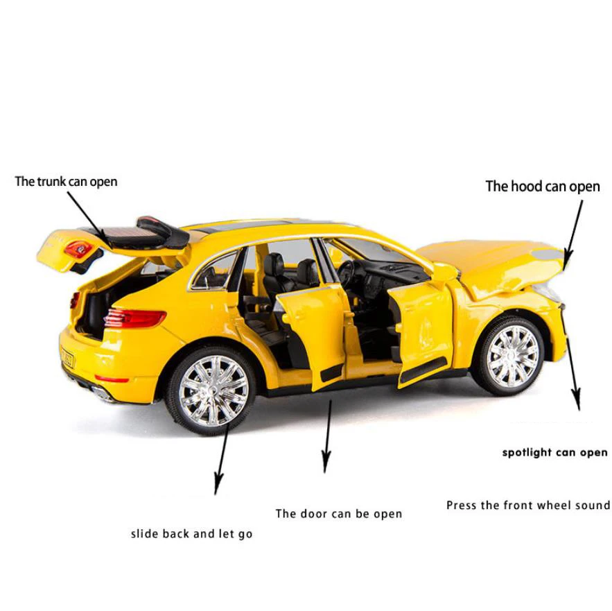 

Hot 1:32 scale wheels germany Pors suv Cayenne pull back vehicle metal model with light and sound diecast car toys for gifts