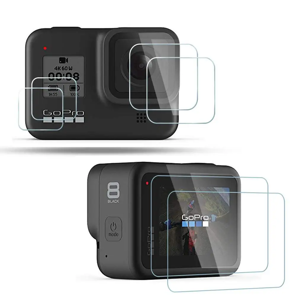 

MINIFOCUS для Gopro Hero 8 черная защитная пленка из закаленного стекла для экшн-камеры 6 шт. для камеры Go pro 8