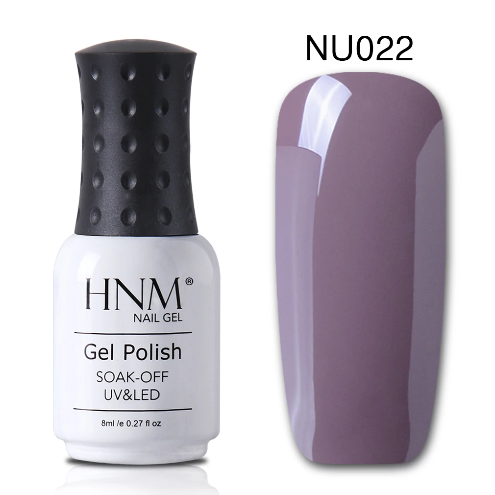 Nude022 HNM 8 мл серый фиолетовый серия цвет уф-гель для ногтей светодиодный лампа гель-лак замачиваемый гибридный лак краска штамповка топ основа лак - Цвет: Nude022