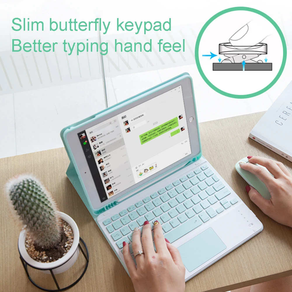 

Touchpad Keyboard For iPad Case iPad Pro 9.7 10.5 11 Air 2 3 10.9 10.2 2020 8th Tablet Keyboard Mouse Set Case