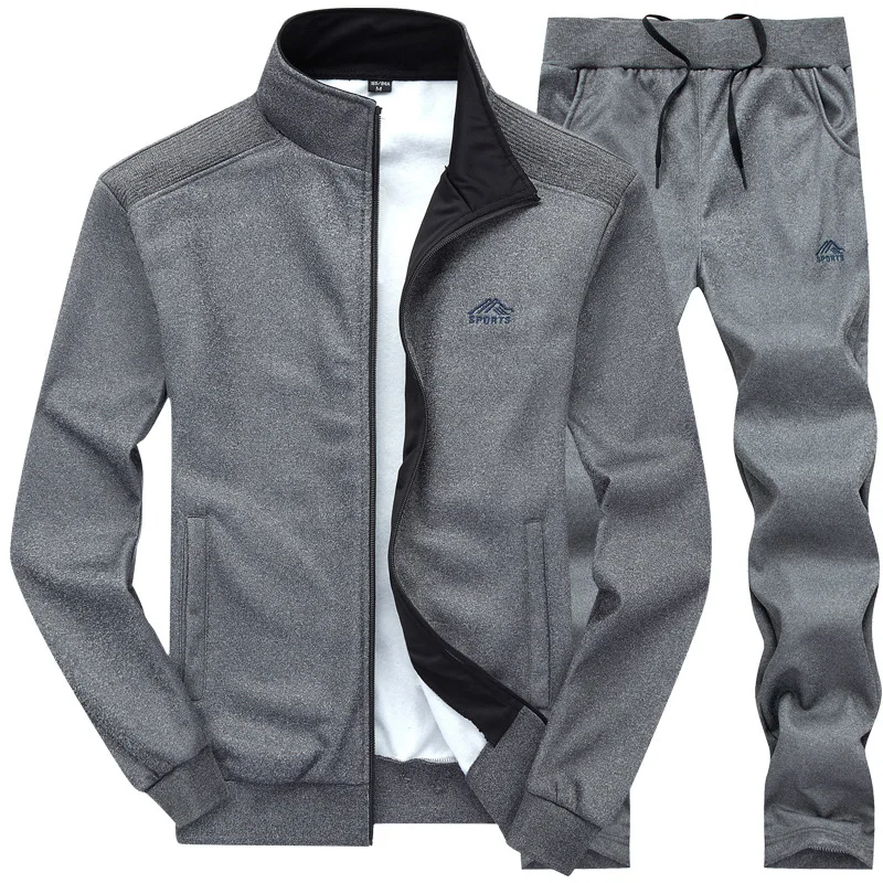 Спортивный костюм для мужчин 2 предмета, Свитшот и брюки, приталенный, модный, Осень-зима 2021 от AliExpress WW
