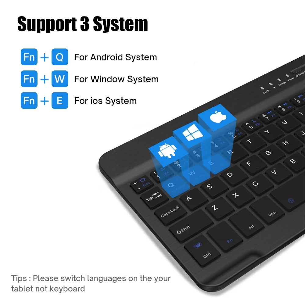 Беспроводная мини-клавиатура для планшета iPad Samsung Xiaomi Bluetooth-совместимая русская