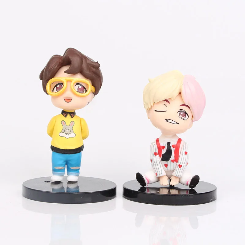 

Cartoon Characters Kids Toys Girl Inspirational Stars For Bangtan Boys Figure Stereo Doll Car Key Chain Ornaments Collection