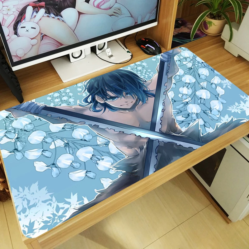 

Anime Demon Slayer: Kimetsu no Yaiba Mouse Pad Inosuke Hashibira PC Keyboard Game Playmat Large Work Desk Mice Rubber Play Mat