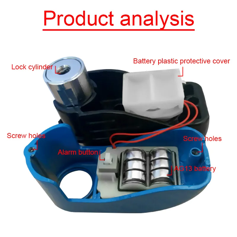 

110db Loud Bike Bicycle Alarm Disc Brake Lock Motorcycle Disc Brake Lock Security Waterproof High-Strength Alloy Steel Bike Lock