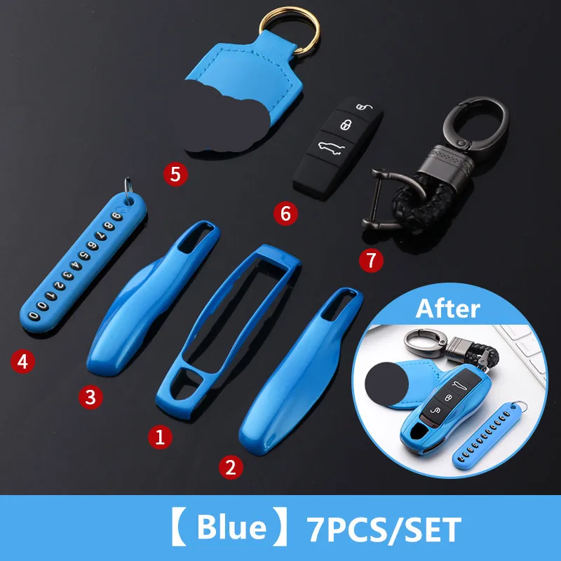 7 шт./компл. чехол для ключа автомобиля с дистанционным управлением Porsche Panamera Carman