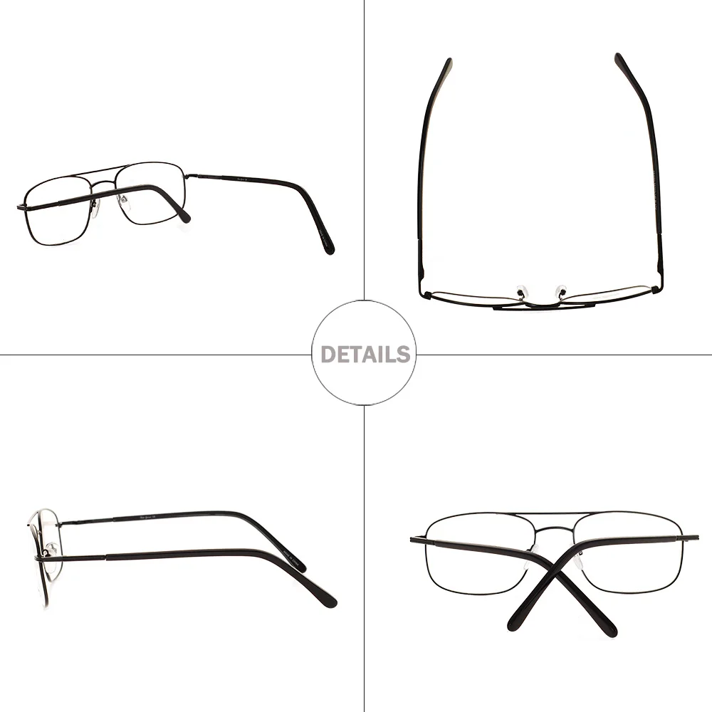 Металлические овальные золотые женские очки с двойным мостом для близорукости