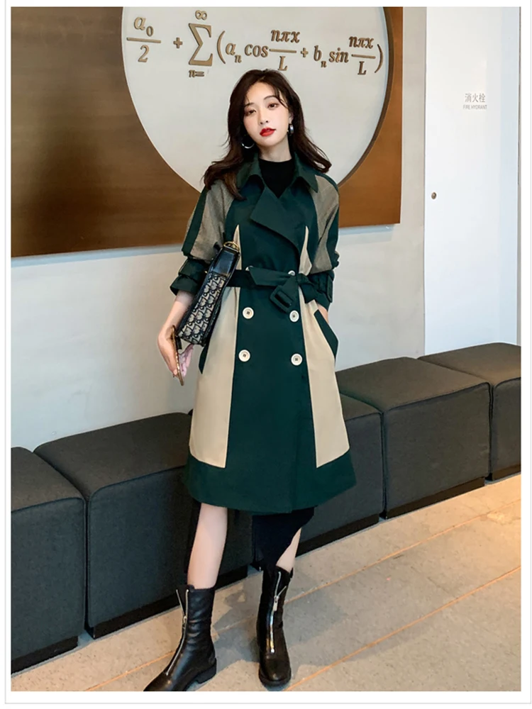 Новинка модный элегантный удобный длинный тренчкот Hebaoli в британском стиле