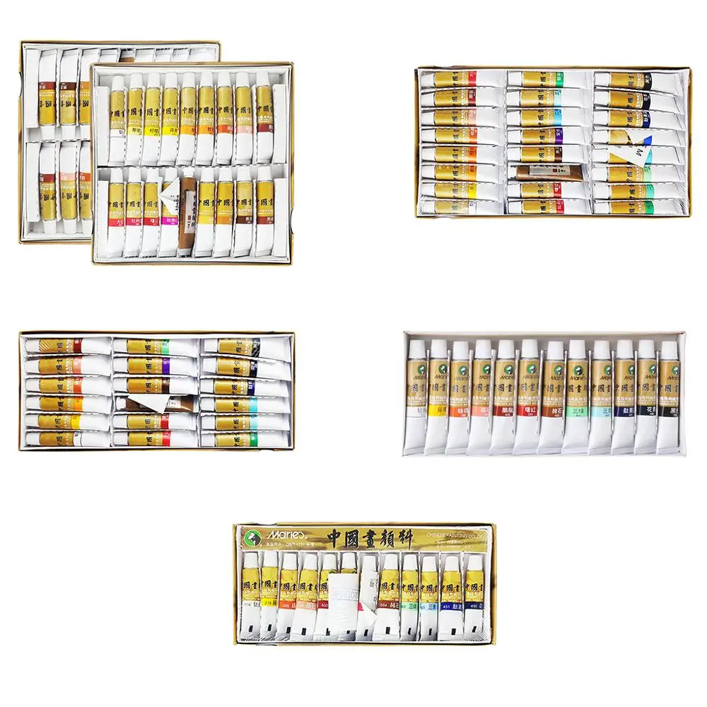 

12/18/24/36 Colors 5/12ml Chinese Painting Pigment Watercolor Paint Drawing Tools for Artist Students