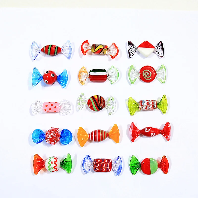 

New 15 Types Vintage Murano Style Various Glass Sweets Candy Ornament For Home Party Wedding Christmas Festival Decorations Gift