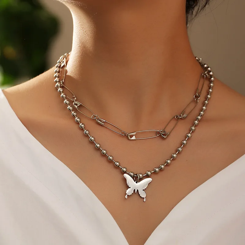 Meetvii новое ожерелье с подвеской бабочкой в стиле панк хип хоп оригинальная