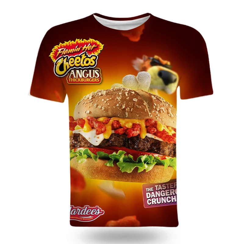 

2021 Summer New Fashion 3D Printing Delicious Potato Chips T-Shirt Cool Men/Women Round Neck Fashion Shirt Large Size S-4XL