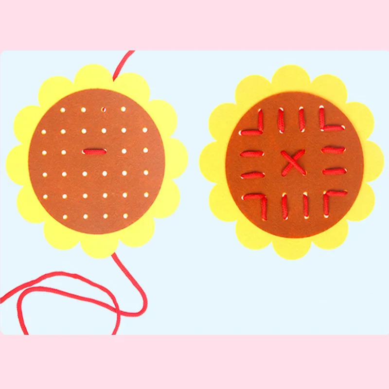 

1pcs Kids Early Educational Learning Toys DIY Weave Cloth Materials Set Toys for Children Kindergarten Flower Montessori Toys