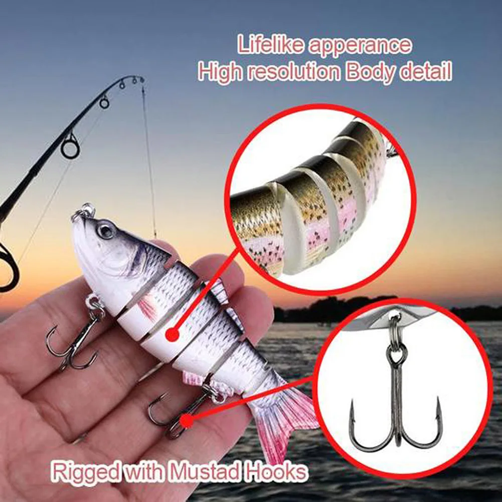 

2020 New 10cm Life-like Fake Fishing Lures Multi Jointed Swimbaits Slow Sinking Hard Fishing Lure N66