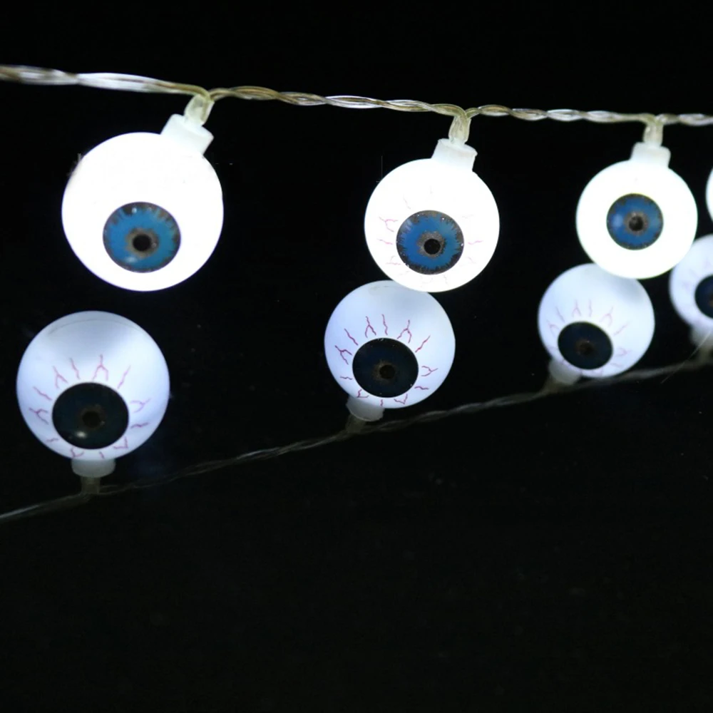 

10/20 LED Ghost Halloween Garden Party Xmas Decor String Fairy Light Eye Shape Scaries-eye Battery String