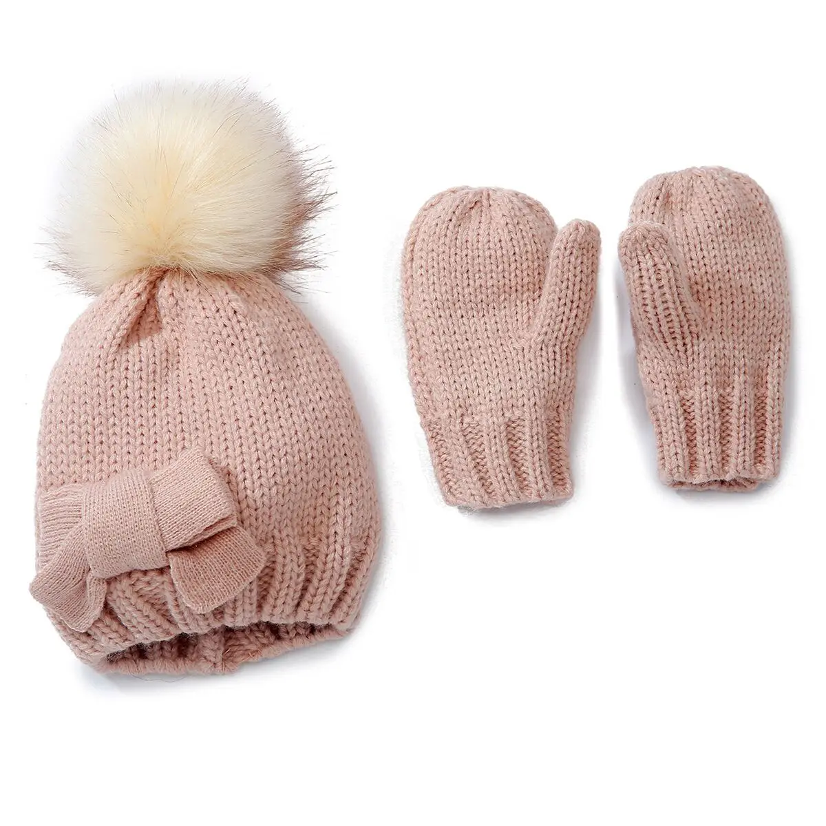 

Children Stuff Accessories Toddler Kids Girl Boy Baby Infant Winter Warm Wool Knit Hat Fur Balls Beanie Cap