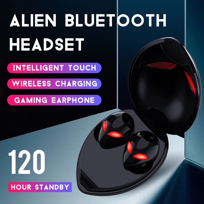 

SS T8 Alien Smart Bluetooth headset supports wireless charging smart touch waterproof binaural cool lighting gaming headset