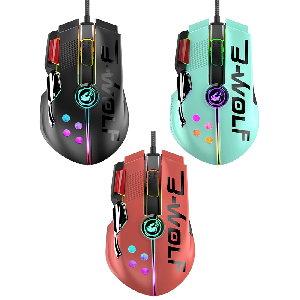 M2 11 кнопок Проводная игровая мышь USB 6 передач 12000 DPI Регулируемая RGB подсветка