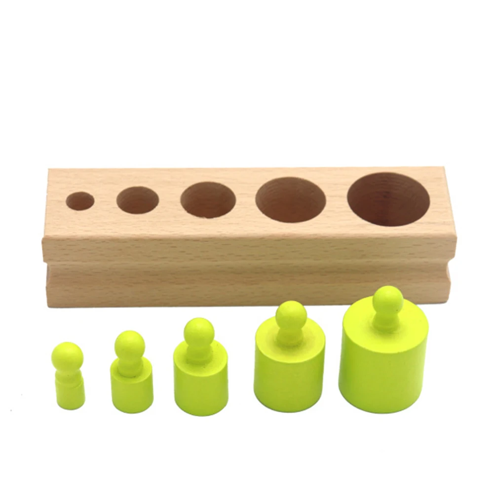 4 шт. Монтессори цилиндр строительные блоки Дети Цвет познание деревянный пазл