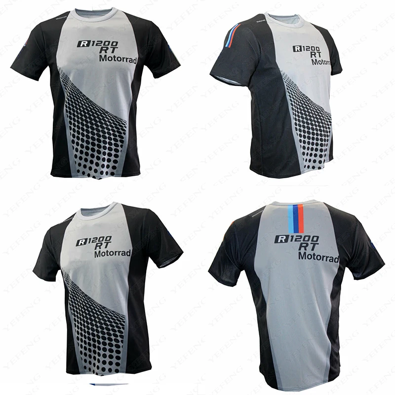 

For BMW R1200 RT Summer Motorcycle Motorrad Team Motorsport Superbike Racing Black Grey T-Shirt Men's Short Quick Dry Jerseys