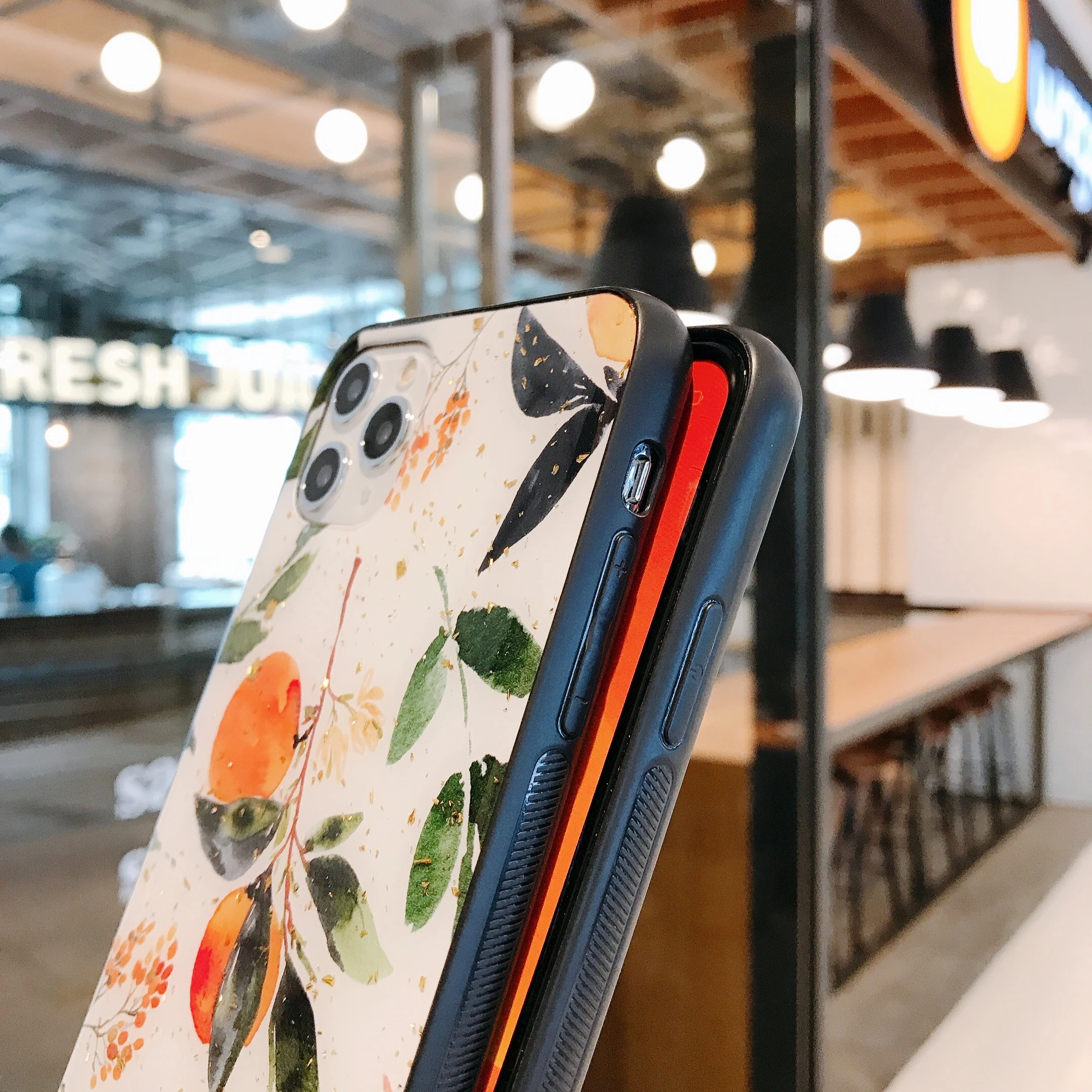 

Luxury Gold Foil Silicon Case For iPhone 11 Pro Xs Max SE Glitter Quicksand Ginkgo Soft Cover For iPhone X XR 6 6s 7 8 Plus Case