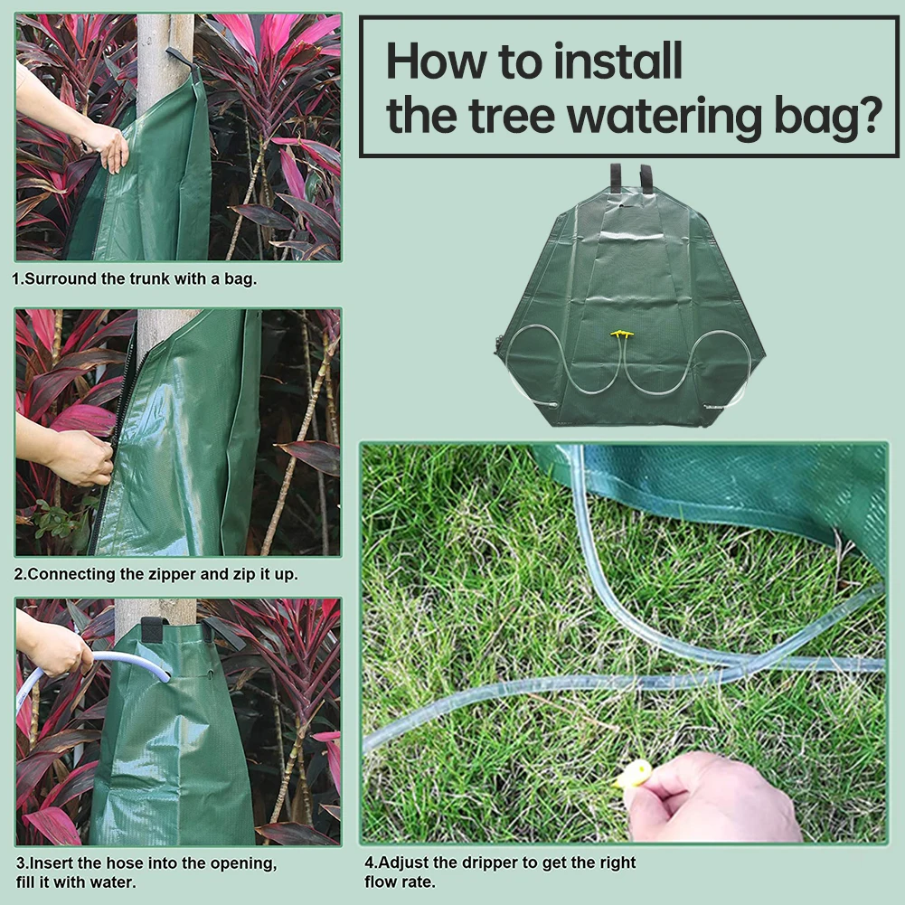 

20 Gallon Tree Watering Bag Automatic PVC Drip Irrigation Water Pouch Slow Release Bag With Zipper Plants Drip Irrigation Bags