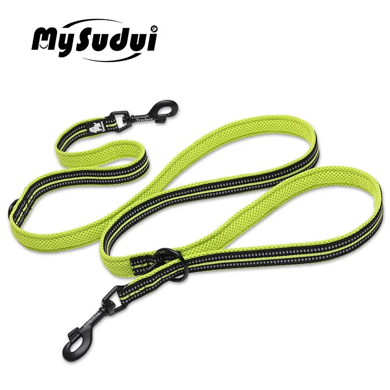 yellow MySudui Truelove 7 в 1 Многофункциональный нейлоновый поводок для собак, двойной тренировочный поводок для бега, свободные руки, поводок для собак Honden Halsband - Цвет: yellow