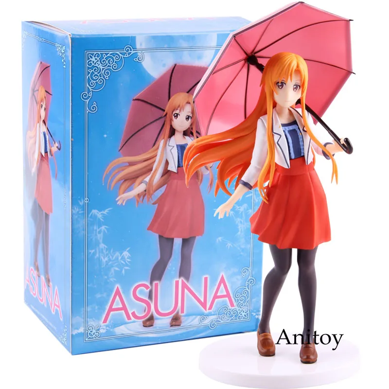 with colorful box Sword Art Online Asuna Yuuki фигурка ПВХ SAO Аниме Фигурка Асуна Коллекционная модель игрушки - Цвет: with colorful box