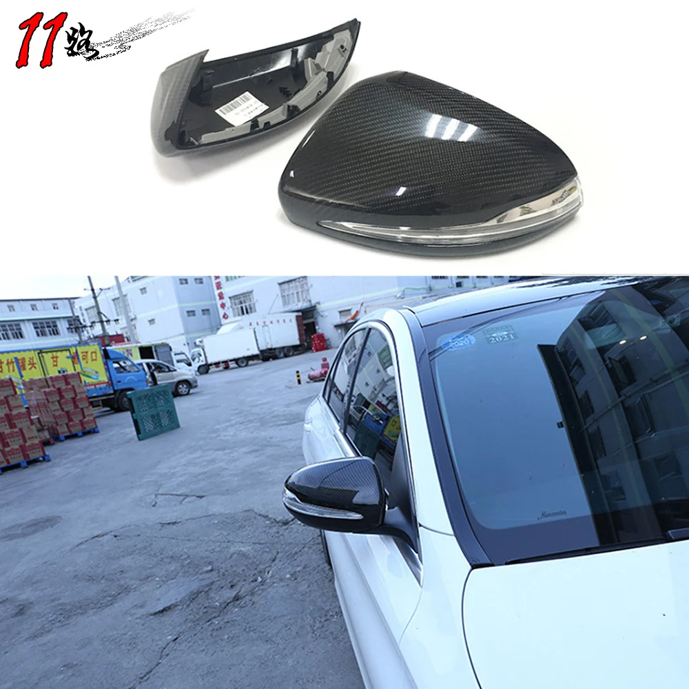 

Реальный крышки зеркала из углеродного волокна для Benz C, E, S, GLC класс W205 W213 W238 W222 W253 крышка с светильник левый руль автомобиля