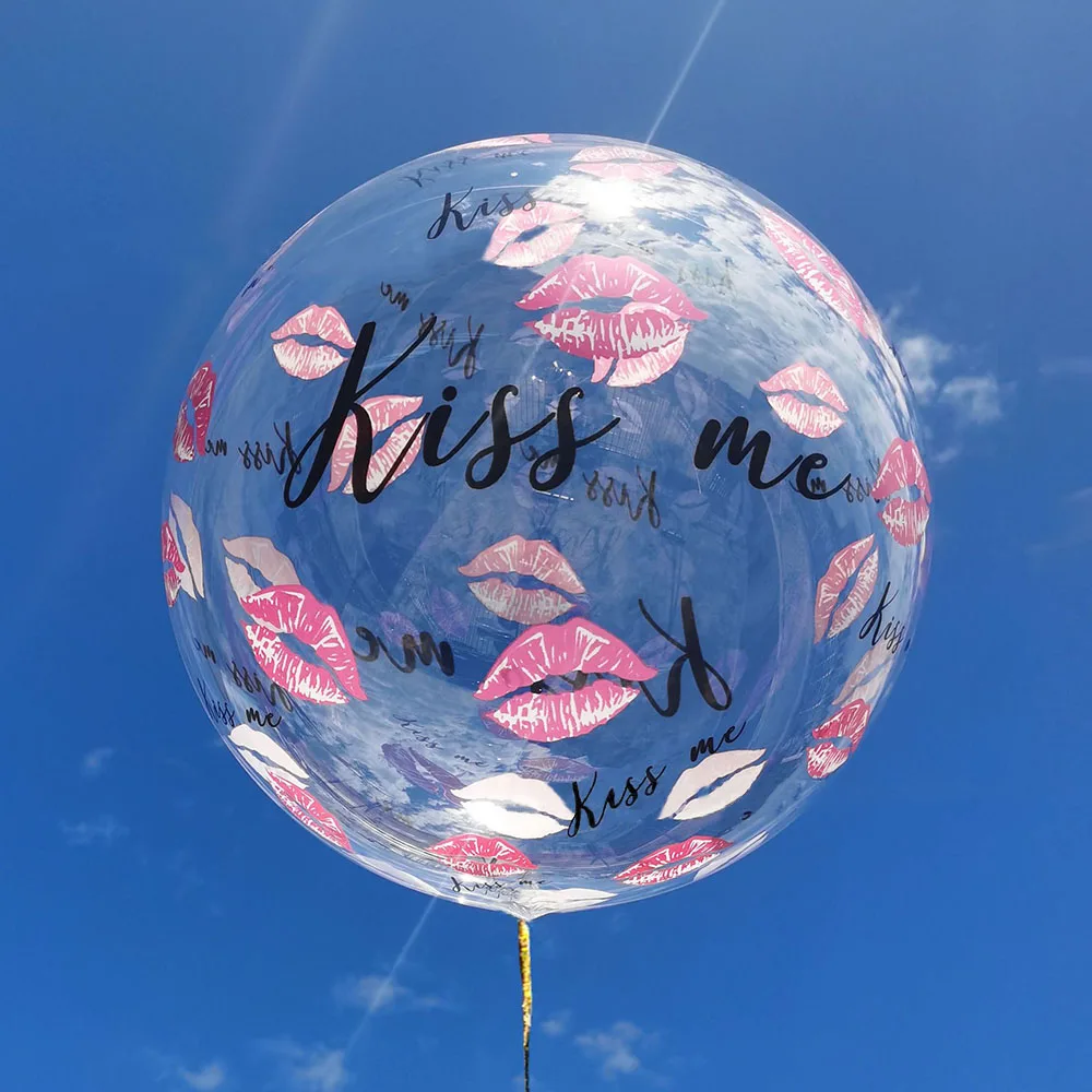 

20inch Transparent Kiss Me Lips Balloon Clear Bobo Bubble Globos Bridal Shower Valentine's Day Wedding Birthday Party Decoration