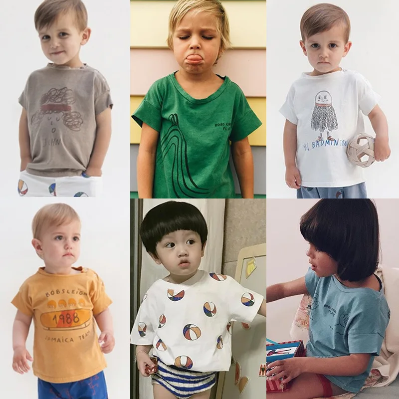 Футболка с коротким рукавом для мальчиков и девочек 1-7 лет | Мать ребенок