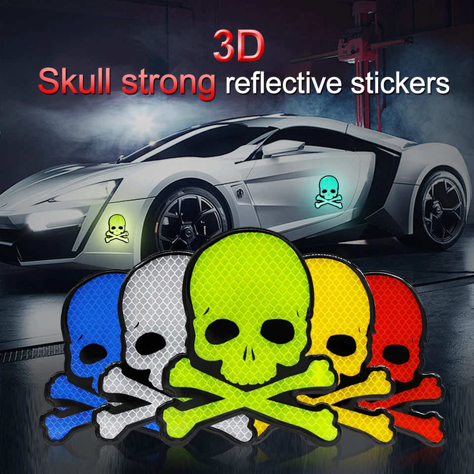 Новинка 2019 автомобильная наклейка в виде черепа кости детских тележек