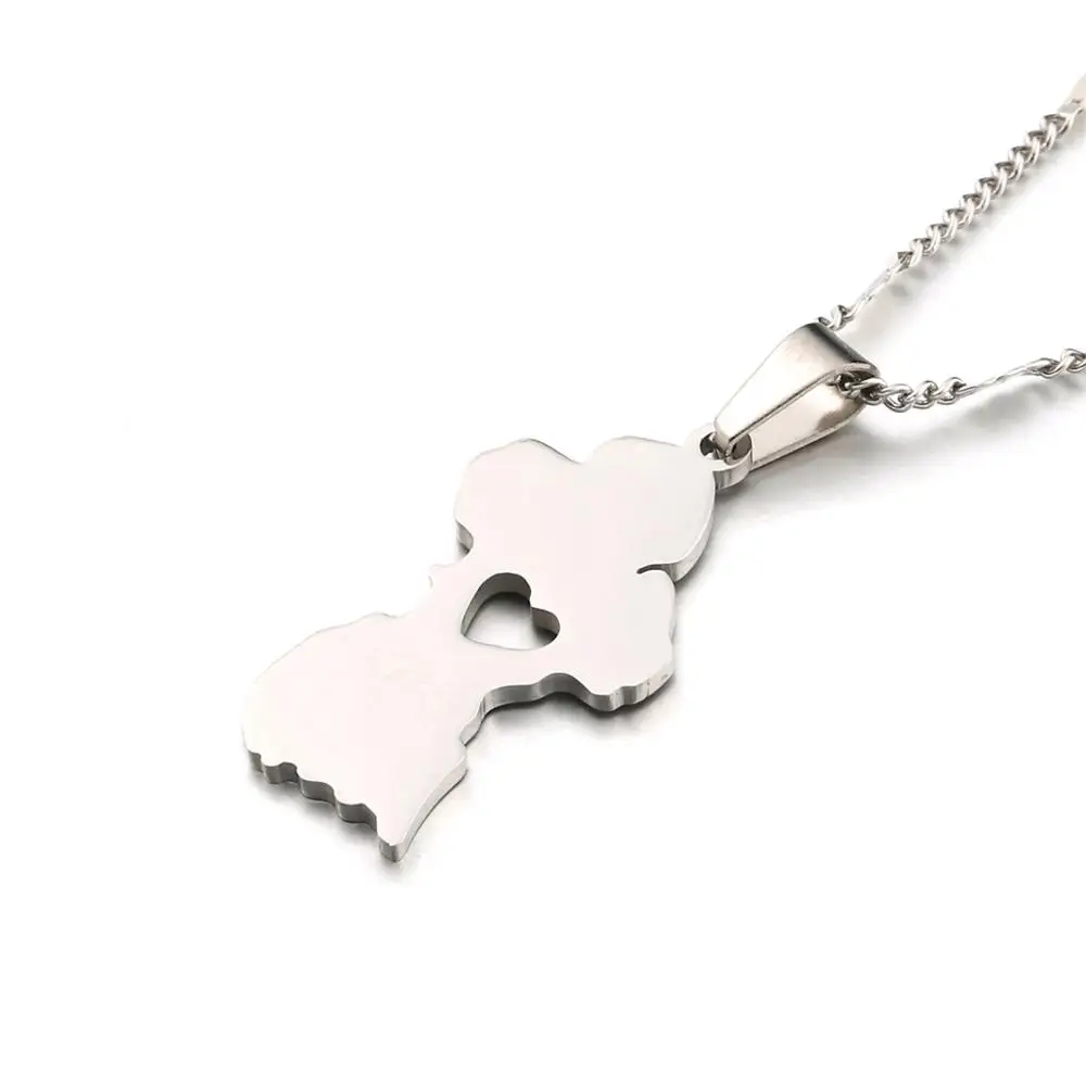Ожерелье с подвеской из нержавеющей стали картой Гайаны ожерелье золотого цвета