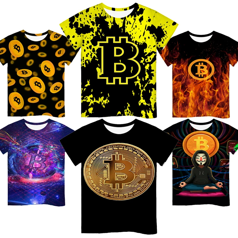 

Kids Bitcoin 3D Print T Shirts Summer Children Cartoon Anime Tshirts Toddler Tee Tops Boys Girls T-shirts Streetwear Camiseta